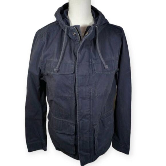 GAP NAVY HOODED UTILITY JACKET SZ.S EUC. - Picture 1 of 6